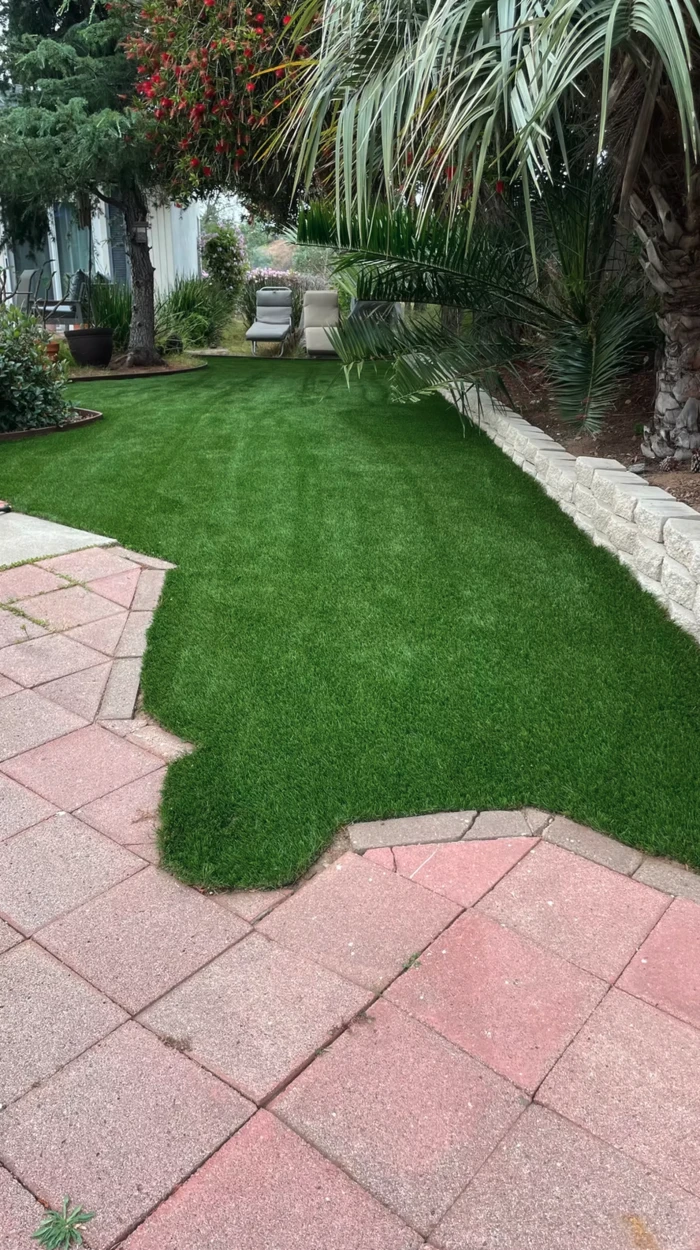 Artificial turf cleaning before and after — after